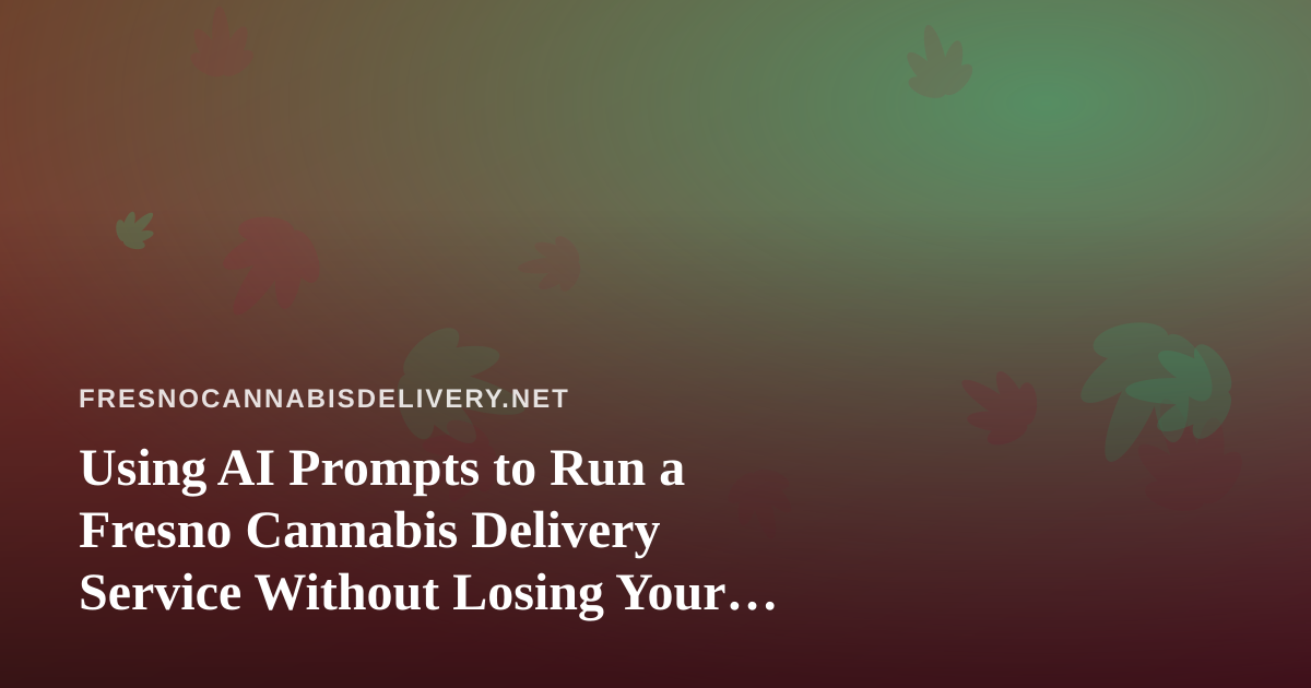 Using AI Prompts to Run a Fresno Cannabis Delivery Service Without Losing Your Compliance Edge