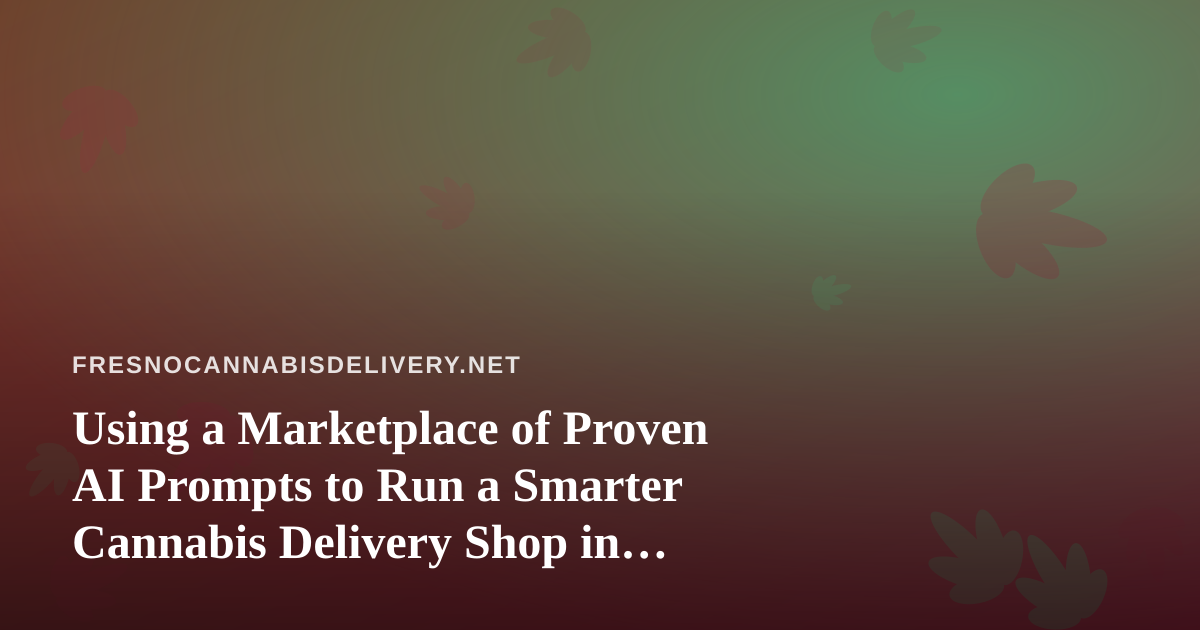 Using a Marketplace of Proven AI Prompts to Run a Smarter Cannabis Delivery Shop in Fresno